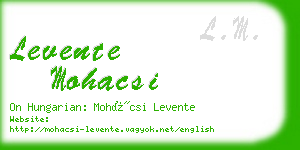 levente mohacsi business card